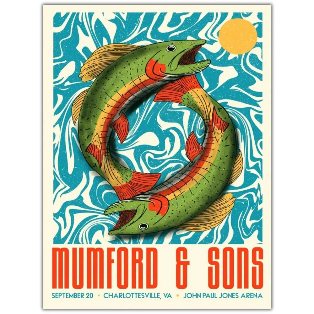 Official Mumford & Sons Charlottesville VA Concert Poster